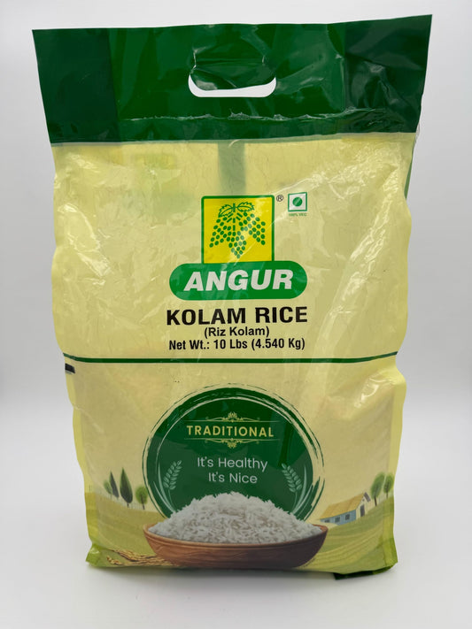 ANGUR Kolam Rice – (10 Lbs / 4.5 Kg) Premium White Rice