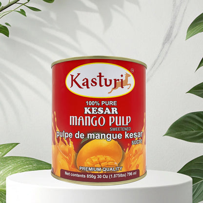 Kasturi Kesar Mango Pulp – 100% Natural Mango Puree 30oz (850g)